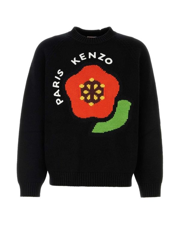 ポップなロゴプリントウールニット