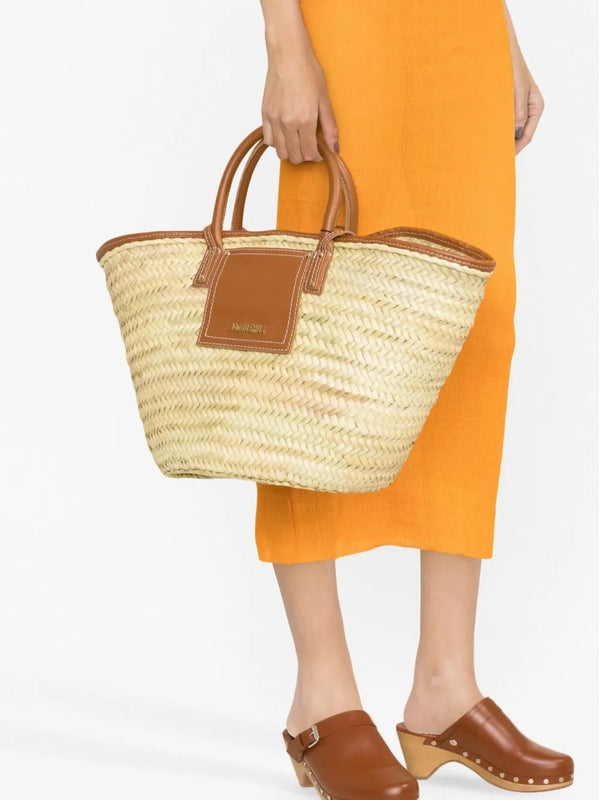 Soli Raffia Panier Basket Tote Bag