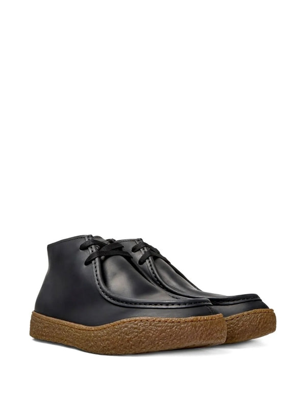 Camper Black Lace-Up Boots