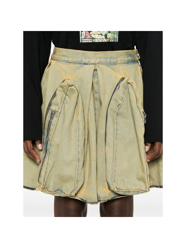 Cargo Detail Denim Skirt