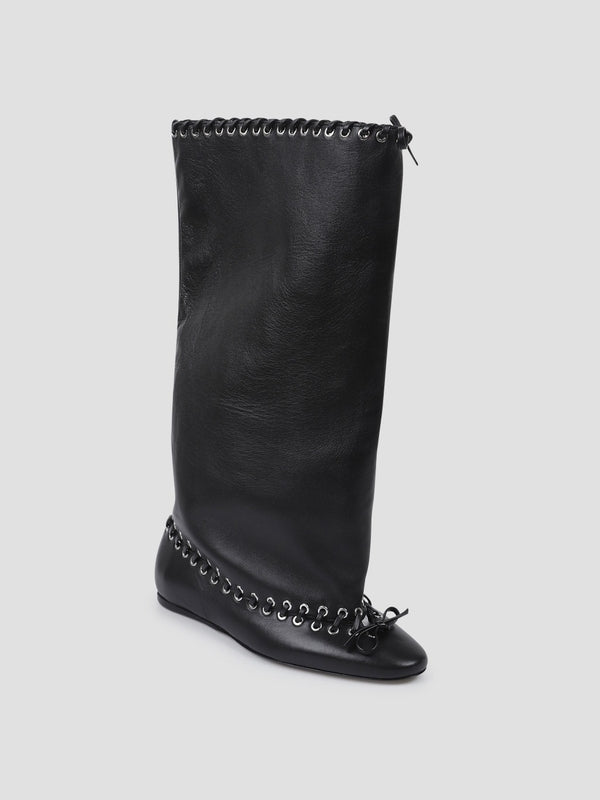 All-In Black Middle Boots