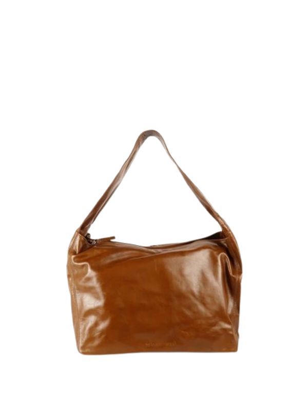 Lisa Logo Embossed Leather Shoulder Bag