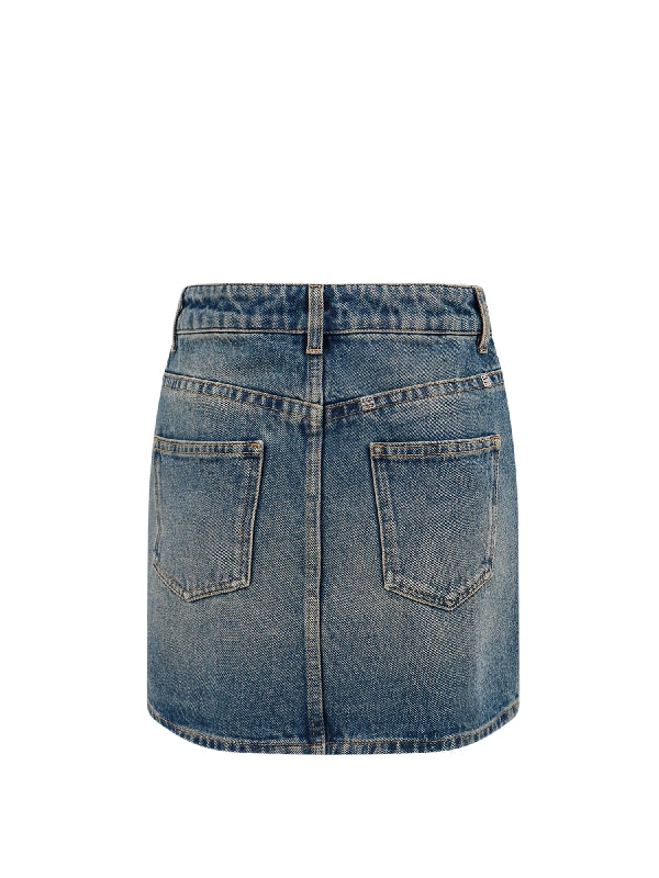 4G Chain Denim Skirt