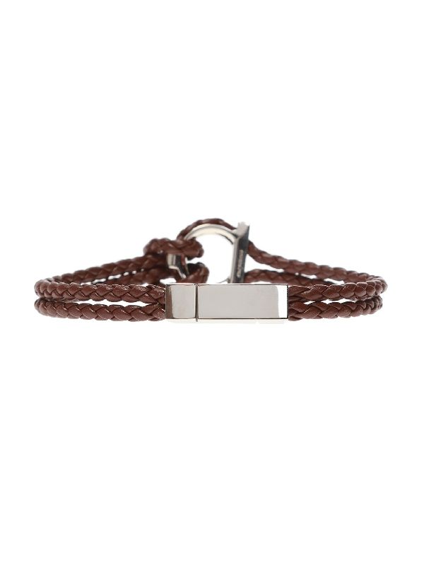 Gancini Leather Braided
  Bracelet