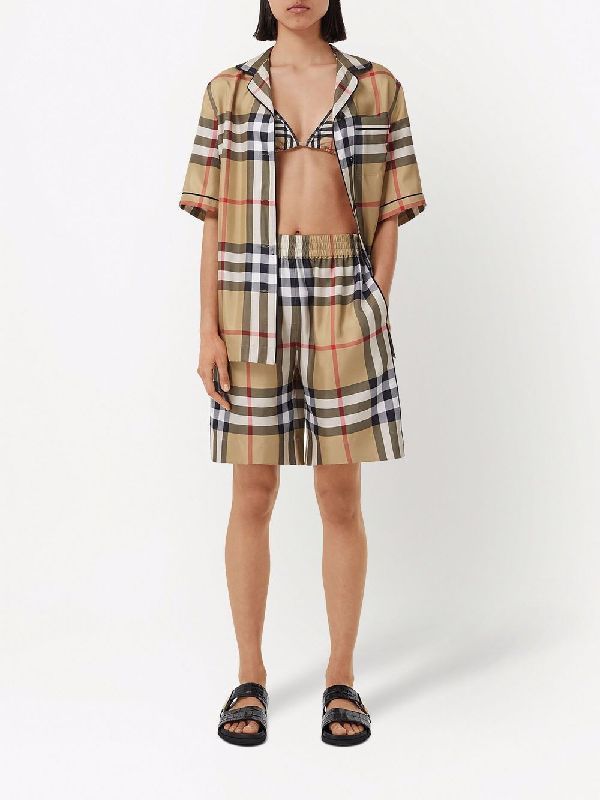 Vintage Check Banding Shorts