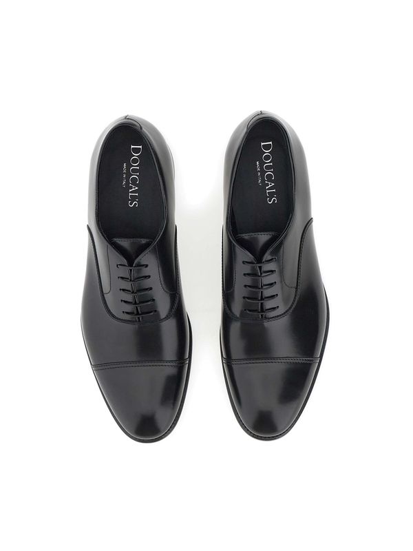Black Leather Lace-Up Shoes