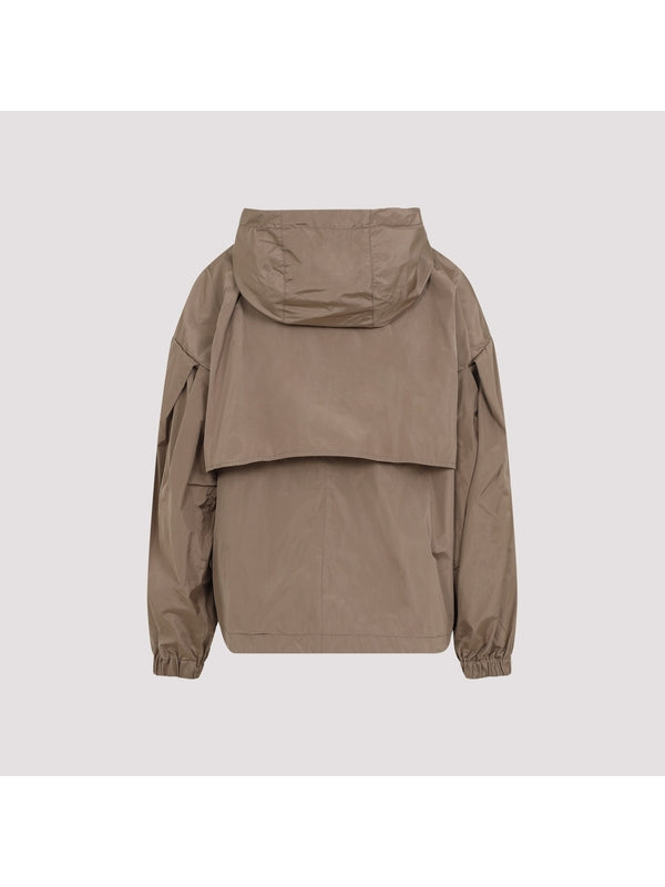 Tea Drawstring Hood Zip-Up Jacket