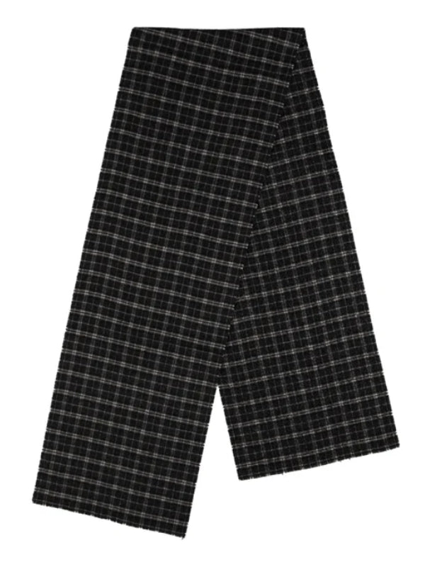 Logo Patch Check Wool Scarf