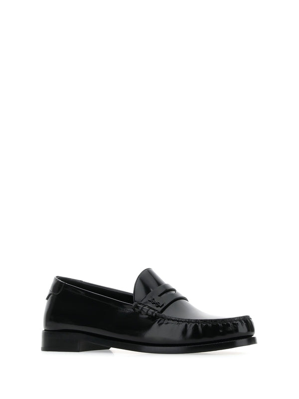 Saint Laurent Black Penny Loafers