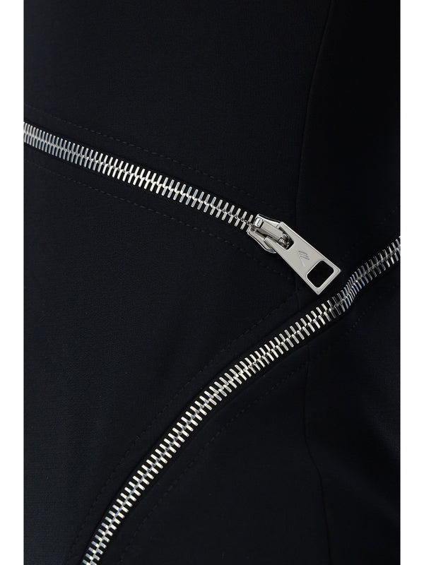 Zipper Detail Midi Dress