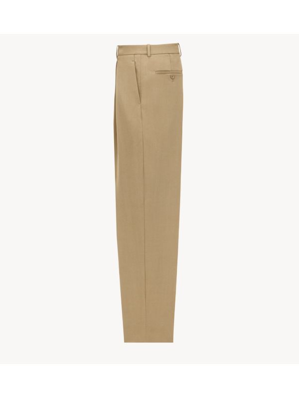Beige Wool Tailored Pants