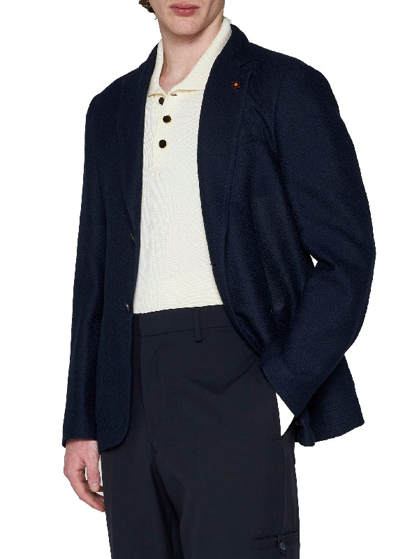 Appliqué Cotton Linen Tailored Jacket