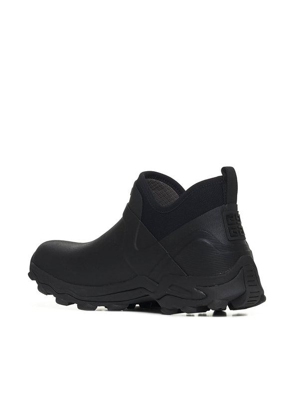 Black Rubber Ankle Boots