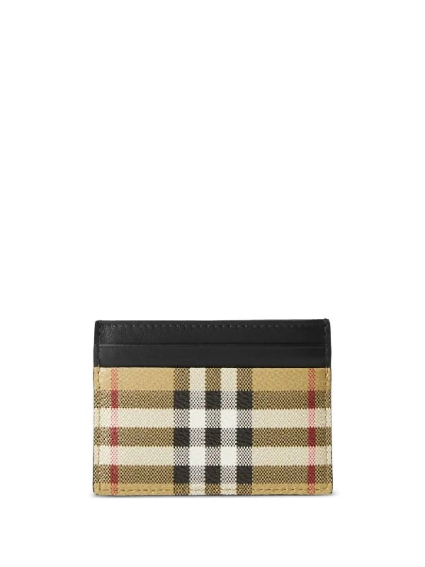 Vintage Check Leather Card Holder