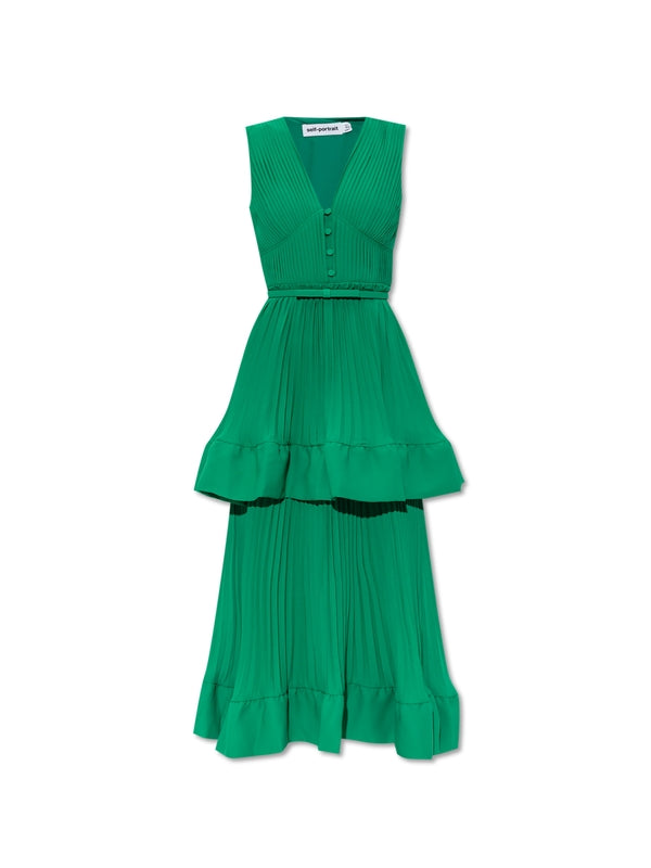 Belt Pleats
  Flounce Dress