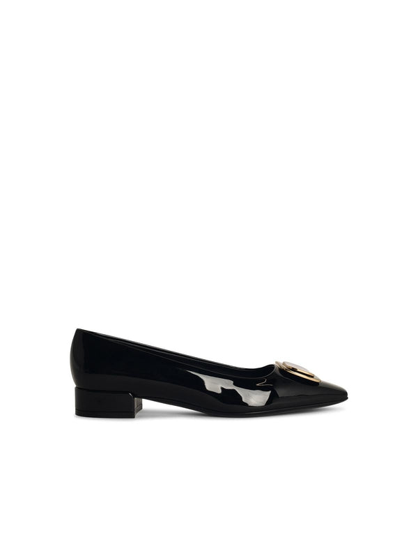 Vara Plate Leather Flat Shoes