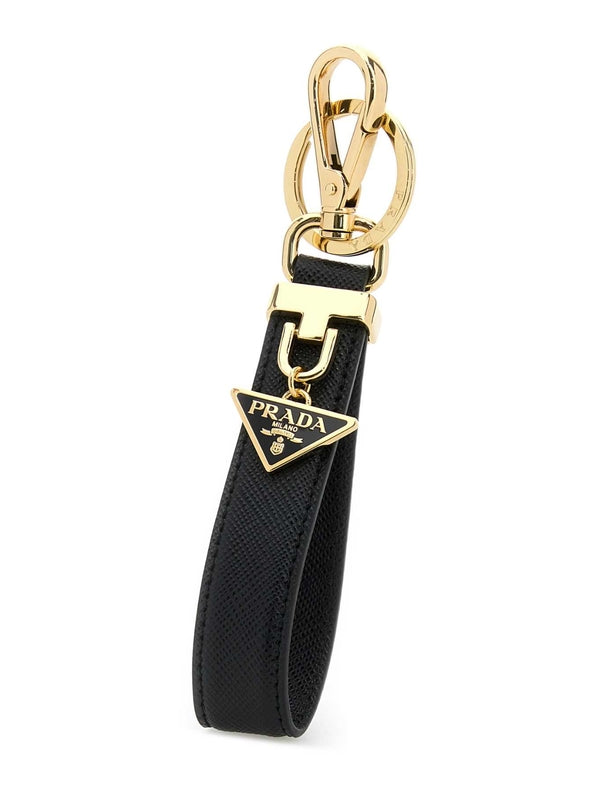 Triangle Logo Leather Keyring