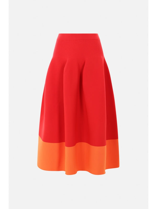 Pleats Detail Panel Block Skirt