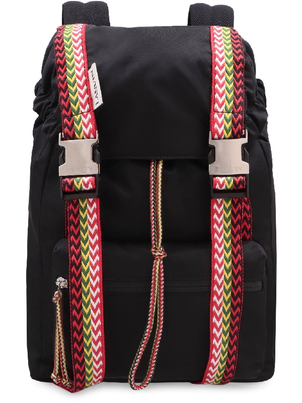 Curve Strap Detail Buckle Backpack