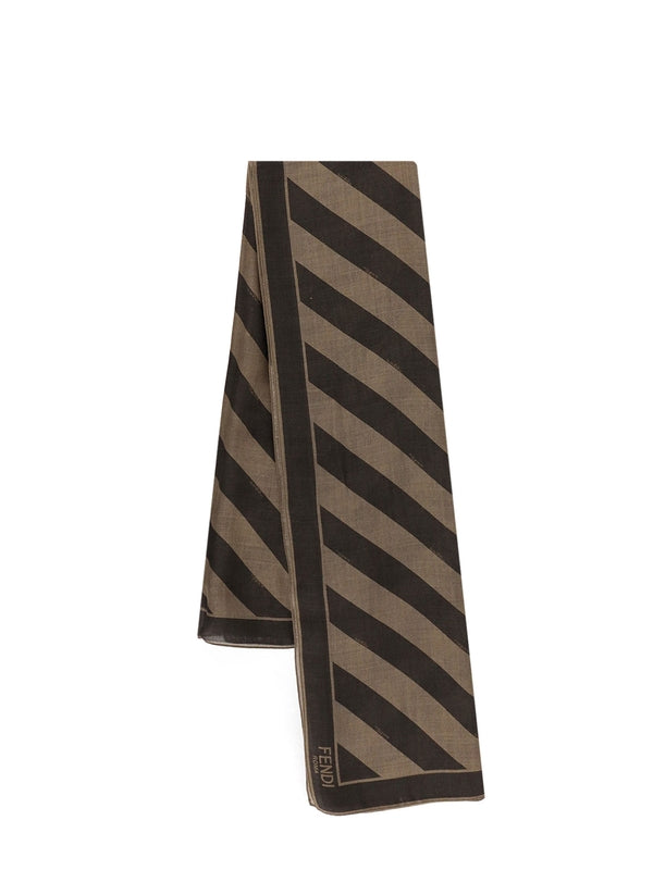 Stripe Silk Wool Scarf