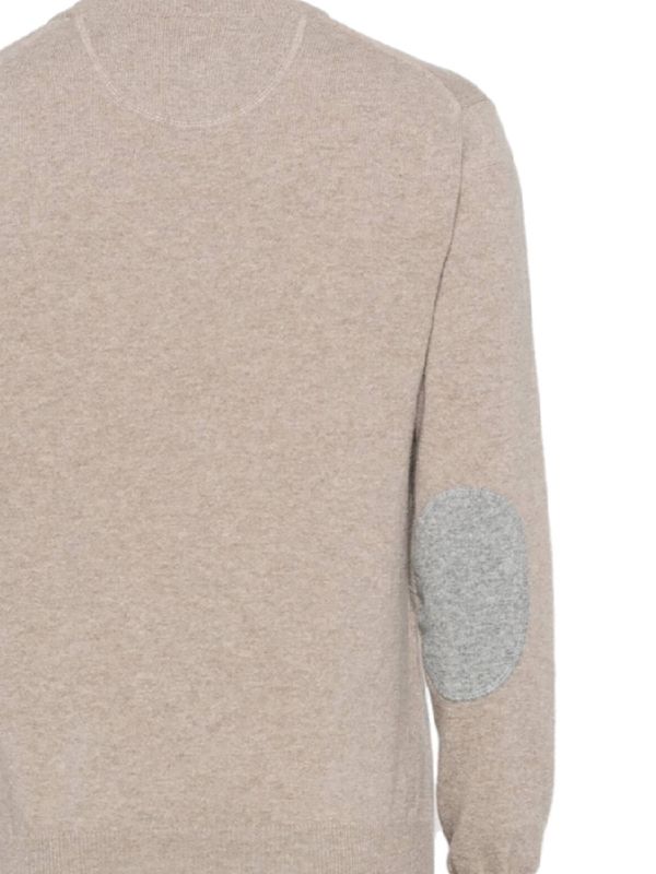 Elbow Patch Crewneck Wool Knit