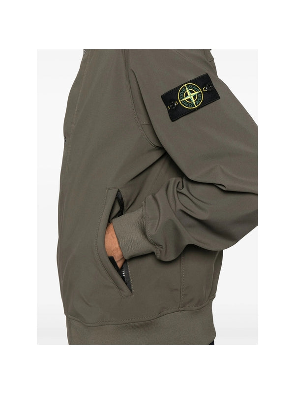 Woven Patch Nylon Hooded Jacket