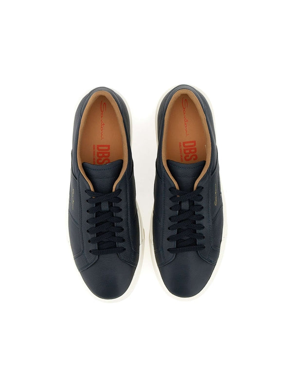 Santoni Navy Low Top Sneakers