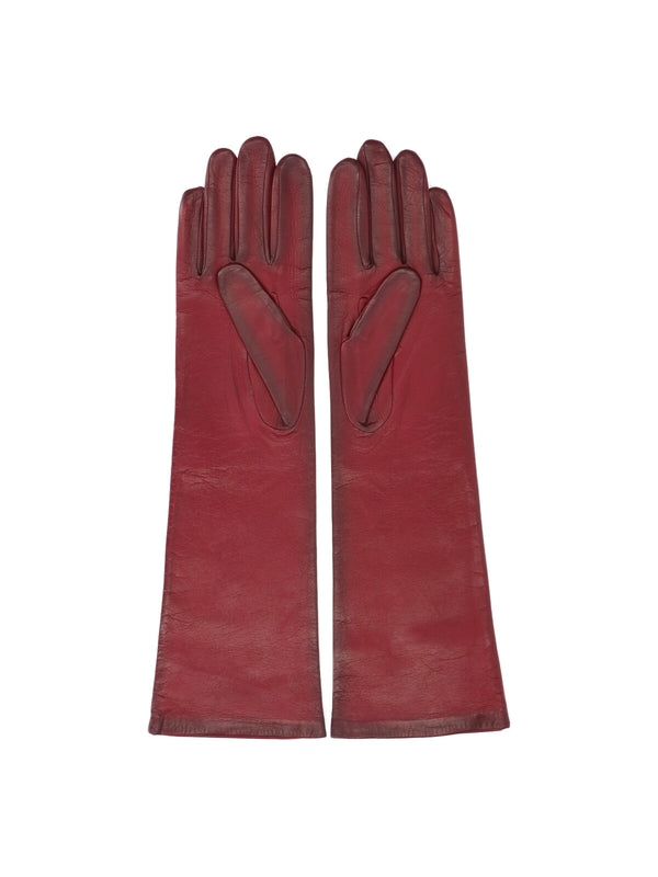 Mm6 Maison Margiela Red Leather Gloves
