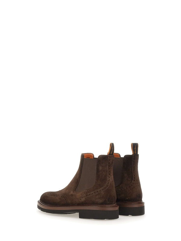 Santoni Brown Chelsea Boots