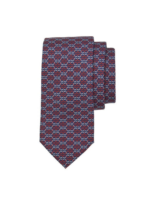 Gancini Pattern Silk Tie