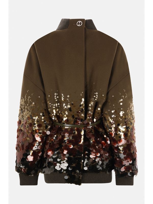 Back Interlocking G Sequin Embellished Bomber