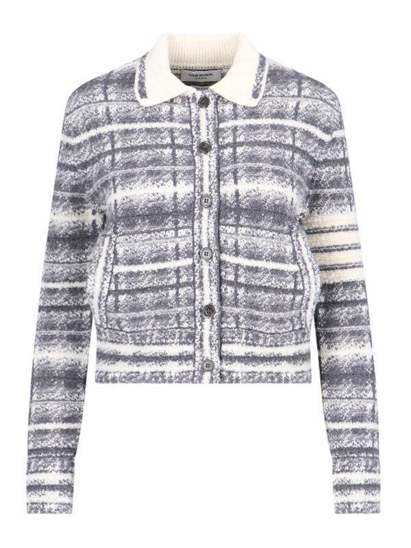 4-Bar Wool Knit Cardigan