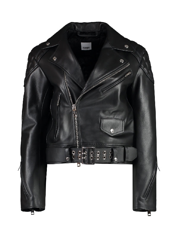 Crop Belted Biker Jacket