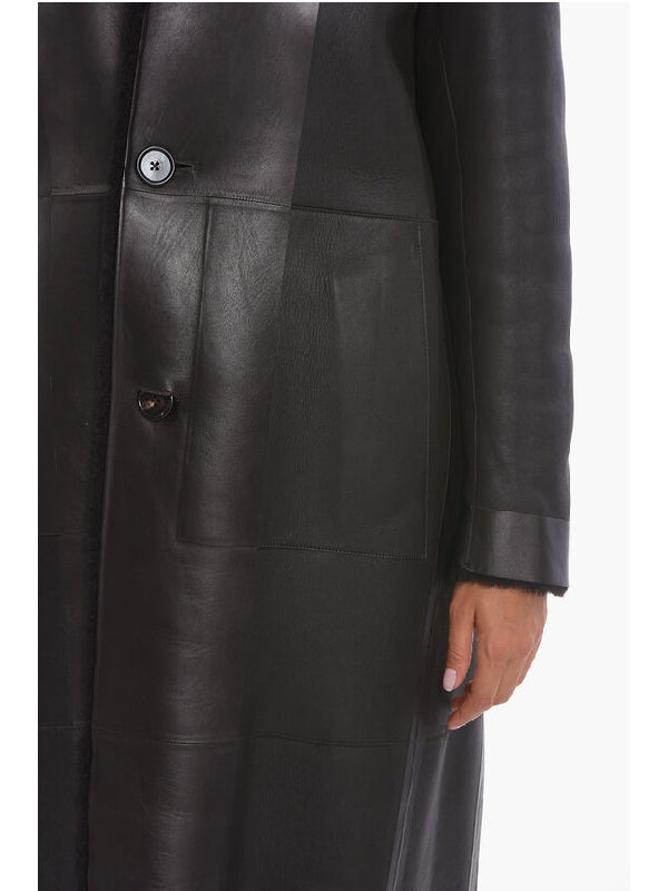 Single-Breasted Shearling Coat