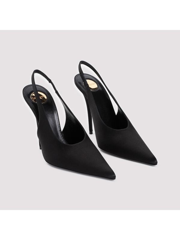 Black Satin Slingback Heel