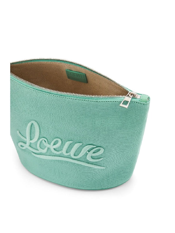 Logo canvas cosmetic pouch