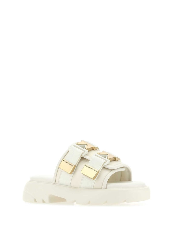 Bottega Veneta White Slides