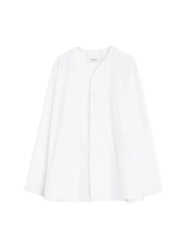 V-neck Cotton Poplin Shirt