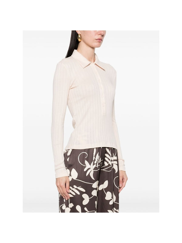 Ribbed Modal Cotton Polo Shirt