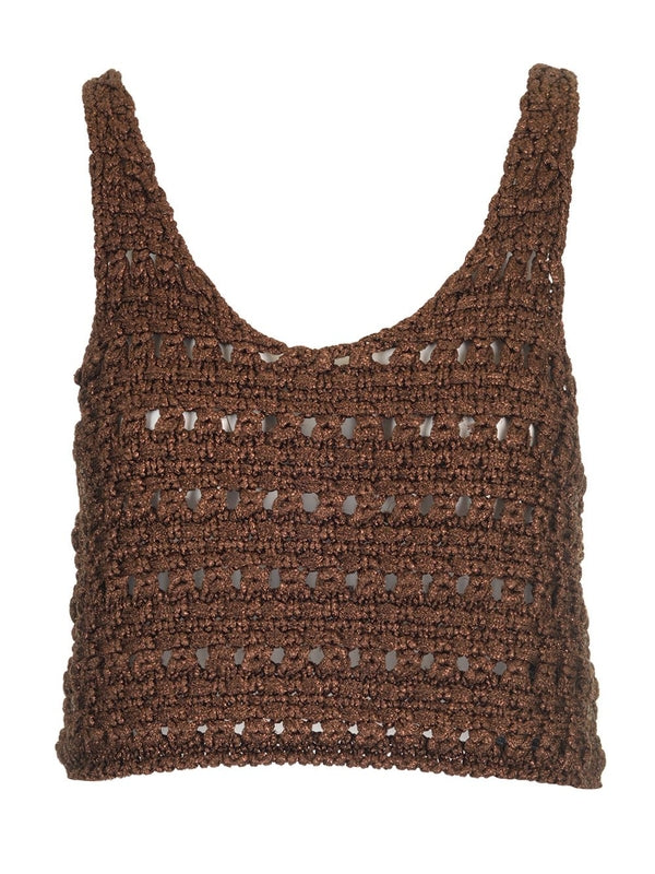 Viscose Knit Cropped Sleeveless Top