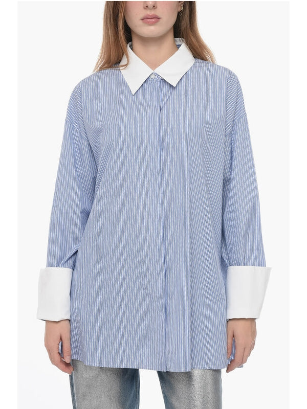 ストライプコットンシャツ