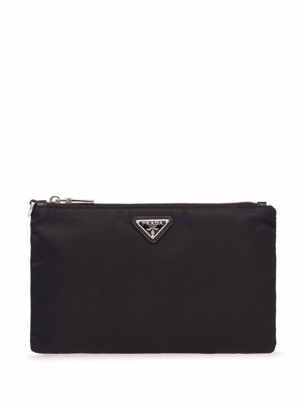 Triangular Logo Re-Nylon Clutch Bag