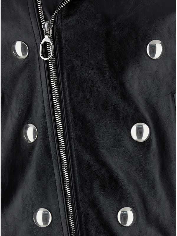 Cabochon Leather Biker Jacket