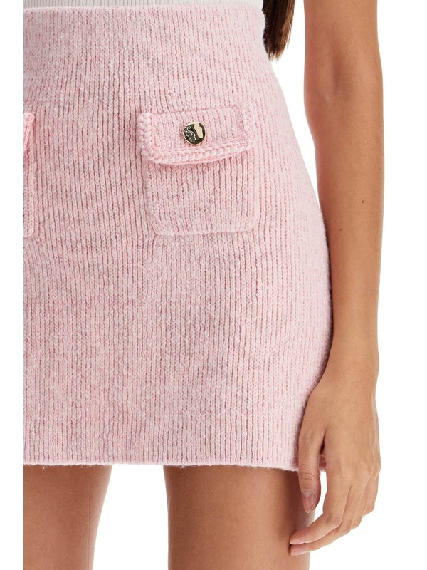 Wool Blend Knit Mini Skirt