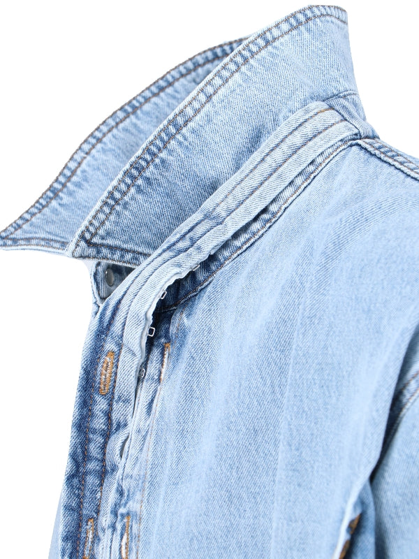Hook-And-Eye Denim Shirt