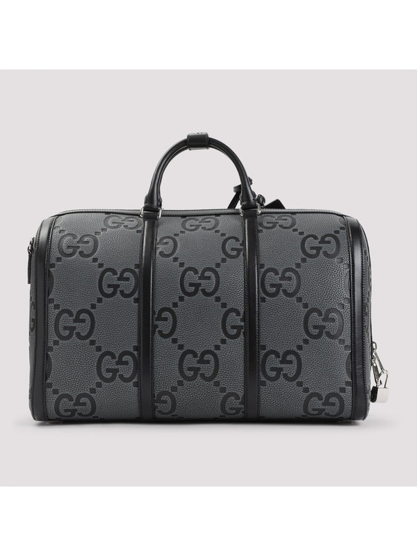 GG Logo Leather Duffel Bag