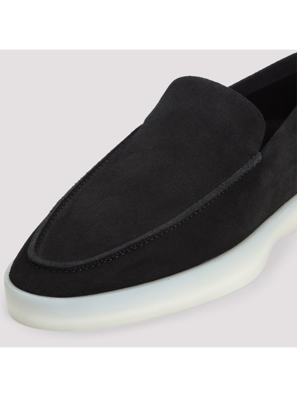 Logo Patch Leather Loafers