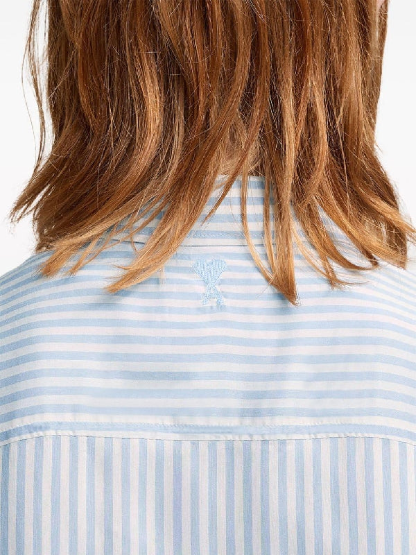 Back Heart Logo Stripe Shirt