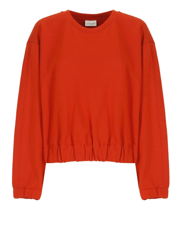 Cropped Cotton Sweatshirt - Jente