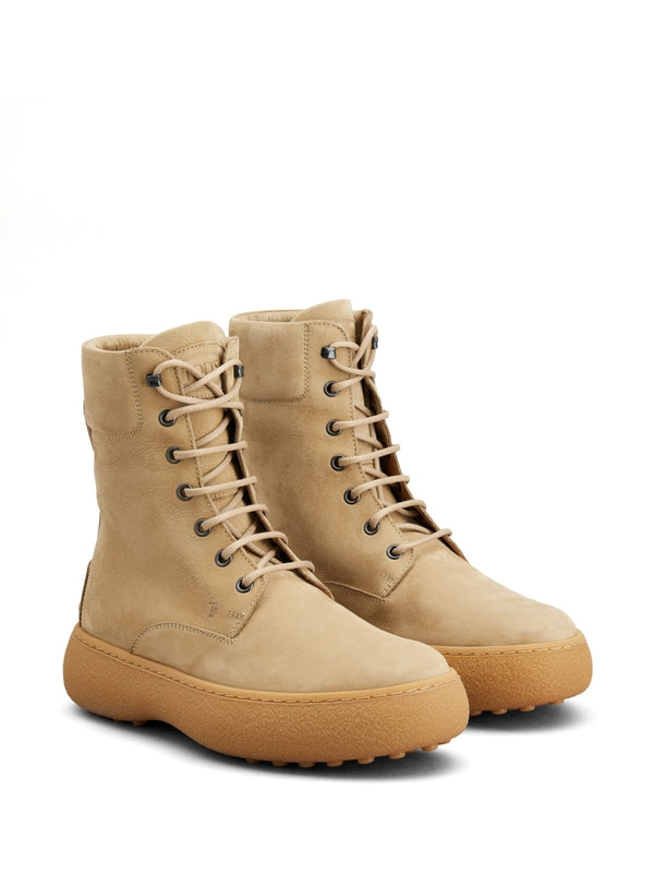 Lace-Up Leather Ankle Boots